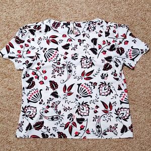 Talbots Short Sleeve Lightweight Floral Career Blouse